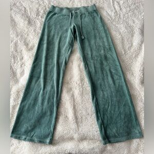 Vintage Y2K Juicy Couture Sea Green Low Rise Talla Terry Cloth Draw String Pant